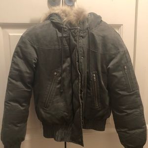 Michael Kors Gray Puffer Bomber Jacket